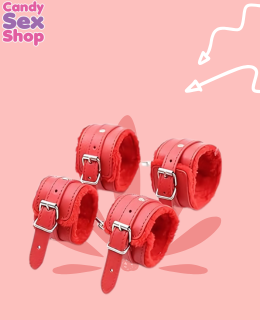 142. Set Bdsm Kit Handcuff   Red (ja8310)