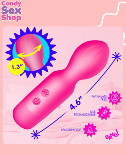 224. Bang! 18x Vibrating Silicone Mini Wand   Pink (ja8909) (4)