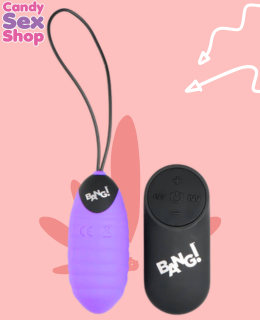 44.  Bang! 28x Ribbed Silicone Egg   Purple (ja6474) (2)
