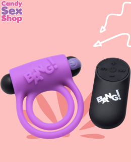 111.  Bang! Cock Ring & Bullet W Remote Control   Purple (ja6586) (2)
