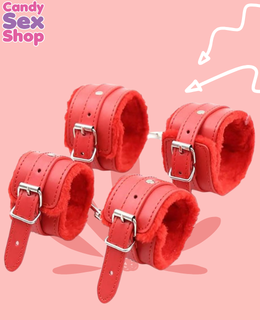 142. Set Bdsm Kit Handcuff   Red (ja8310)
