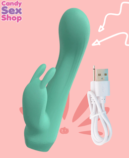 294. Enchanted   Dual Motor 10 Speed Rabbit   Silicone – Green (ja8902) (4)