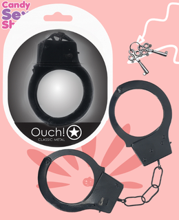 58. Ouch!   Classic Metal Handcuffs   Black (ja8014)