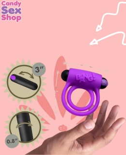 111.  Bang! Cock Ring & Bullet W Remote Control   Purple (ja6586) (4)