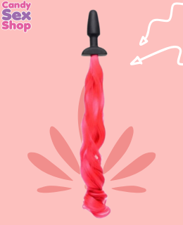 46.  Tz Hot Pink Pony Tail Anal Plug (ja5531) (2)