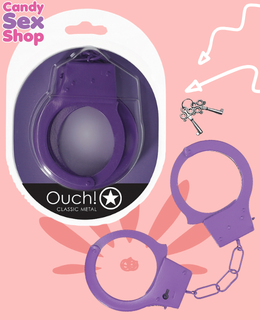 78. Ouch!   Classic Metal Handcuffs   Purple (ja8786)
