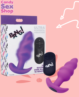 194. Bang! 21x Silicone Swirl Plug W Remote – Purple (ja8852)