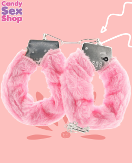 45.  Playful Furry Cuffs   Pink (ja6554) (2)