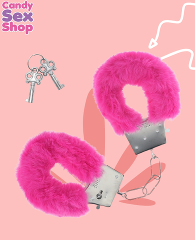 62. Ouch!   Classic Fluffy Handcuffs   Pink (ja8095) (2)