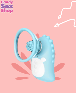 80. Dinosaur Nipple Pump And Flower Collide  Blue (ja8177) (2)