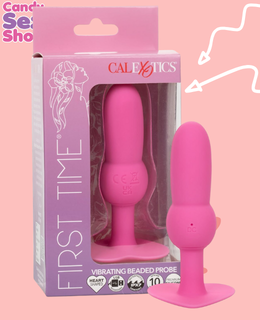 185. First Time Vibrating Beaded Probe – Pink (ja8565)