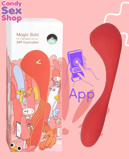 106.  Magic Bobi   2 In 1 Bendable Vibrating   Red (ja6628)