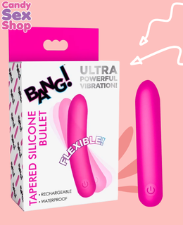 222. Bang! Tapered Silicone Bullet Flexible   Pink (ja8906)