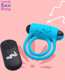 121.  Bang! Silicone Cock Ring & Bullet W Remote Control Blue (ja6851) (4)