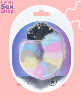 72. Ouch!   Heavy Duty Fluffy Handcuffs   Multicolor 2(ja8222)