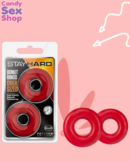 78. Stay Hard   Donut Rings Oversized   Red (ja5770)