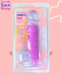 267. Lance´s Cock Jelly Brilla En La Oscuridad Dildo Mediano   Pinkblue (ja8061)