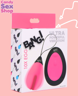 55.  Bang! 10x Vibrating Silicone Egg With Remote Control   Pink (ja6308)