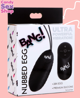 36.  Bang! 28x Nubbed Silicone Egg   Black (ja6306)
