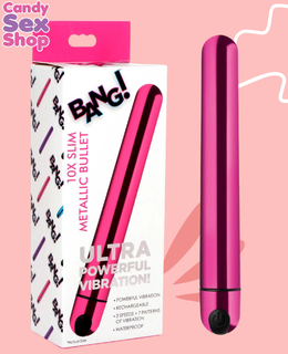 200.  Bang! 10x Slim Metallic Bullet   Pink (ja6484)