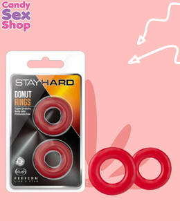 169. Stay Hard   Donut Rings – Red (ja8505)