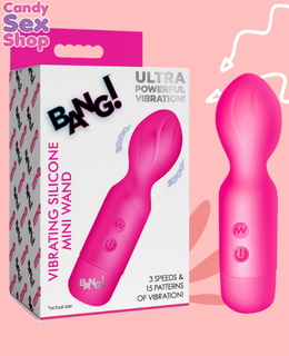 224. Bang! 18x Vibrating Silicone Mini Wand   Pink (ja8909)