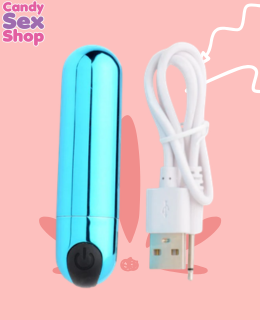 99.  Bg 10x Vibrating Metallic Bullet   Blue (ja6311) (2)