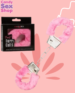 45.  Playful Furry Cuffs   Pink (ja6554)