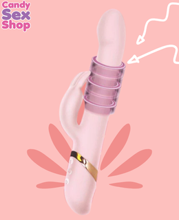 292. In 10x Bunny Slide Sliding Ring Silicone Rabbit Vibrator (ja8904) (4)