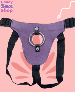 04 Arnes De Piel Modelo Suspensorio   Morado (gladiador) (ja5342)