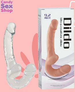 292. Metallic Strapless Double Head Dildo   Clear(ja8297)