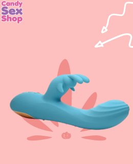 223. Power Bunnies Snuggles 10x Silicone Rabbit Vibrator – Teal (ja8355) (3)