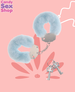 Ouch!   Heavy Duty Fluffy Handcuffs – Blue (ja8224)