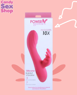 209. Power Bunnies Huggers 10x Silicone Rabbit Vibrator – Pink (ja8231)