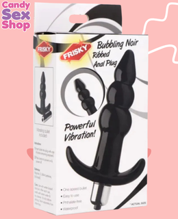 98.  Fr Vibrating Rippled Butt Plug   Black (ja6289)