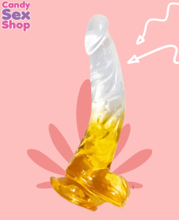 180.lance´s Cock Clear 8.3 Inch Wballs  Yellow (ja7267) (2)