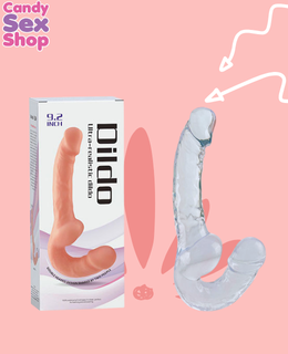 292. Metallic Strapless Double Head Dildo   Clear(ja8297)