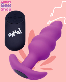 194. Bang! 21x Silicone Swirl Plug W Remote – Purple (ja8852) (2)