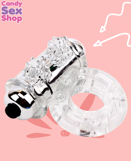 83.  Vibrating Bull Ring Clear (ja3671) (3)