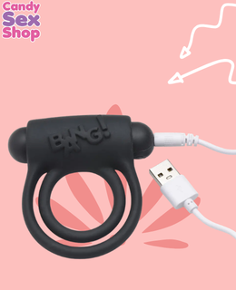 90.  Bang! Silicone Cock Ring & Bullet W Remote Control Black (ja6146) (4)