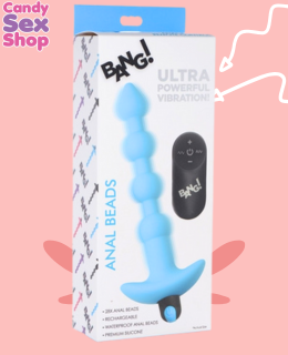 31. Bang! Vibrating Silicone Anal Beads & Remote Control   Blue (ja7566)