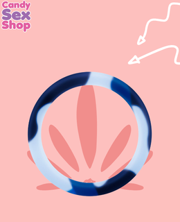 125.  Camo Silicone Cock Ring Blue (ja6879) (3)