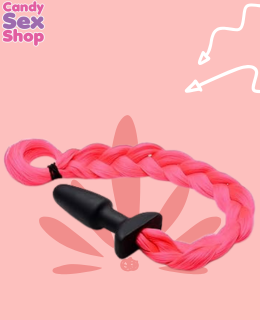 46.  Tz Hot Pink Pony Tail Anal Plug (ja5531) (3)