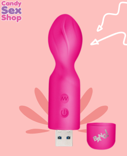 224. Bang! 18x Vibrating Silicone Mini Wand   Pink (ja8909) (7)