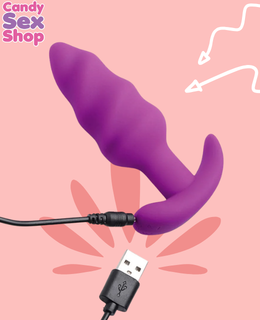 194. Bang! 21x Silicone Swirl Plug W Remote – Purple (ja8852) (3)