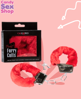 44.  Playful Furry Cuffs   Red (ja6553)