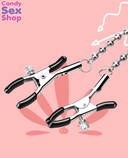 150. Nipple Play Silver Beaded Nipple Clamps (ja8802) (6)