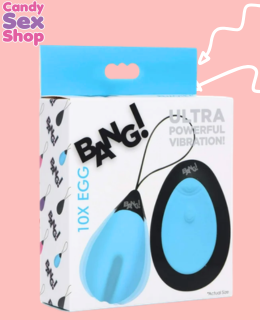 88. Bang! 10x Vibrating Silicone Egg With Remote Control Blue (ja7810)
