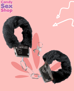 50.  Playful Furry Cuffs   Black (ja6860) (2)