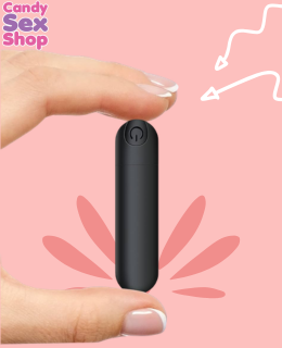 133.  Bang! 10x Vibrating Metallic Bullet   Black (ja6719)